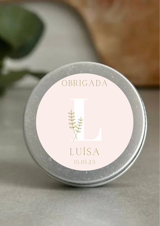 Etiqueta Redonda Grande - Tema Trigo Rosa