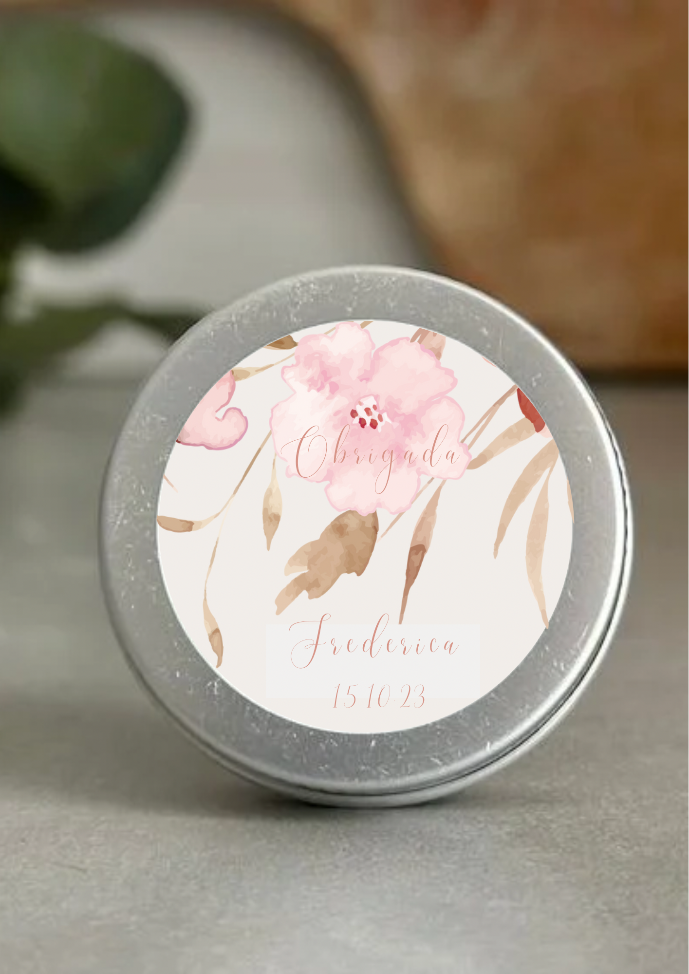 Etiqueta Redonda Grande - Tema Flores