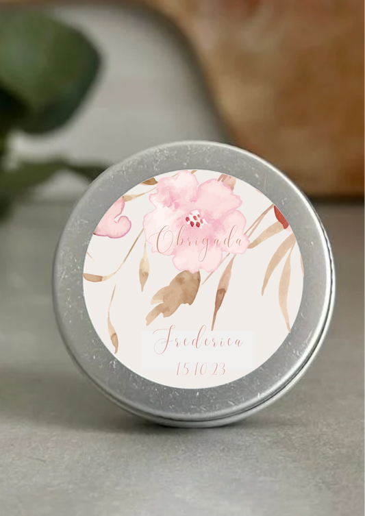 Etiqueta Redonda Grande - Tema Flores