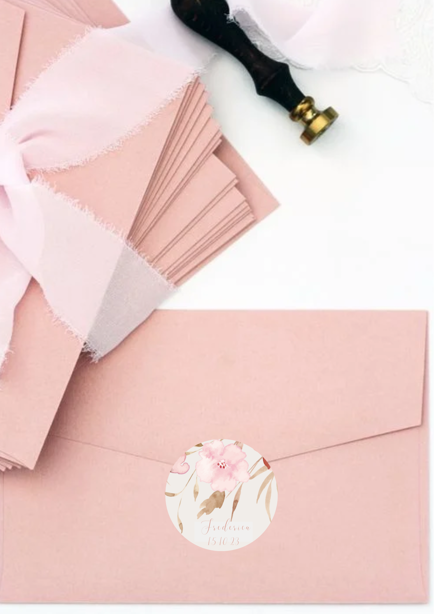Etiqueta Redonda Pequena - Tema Flores
