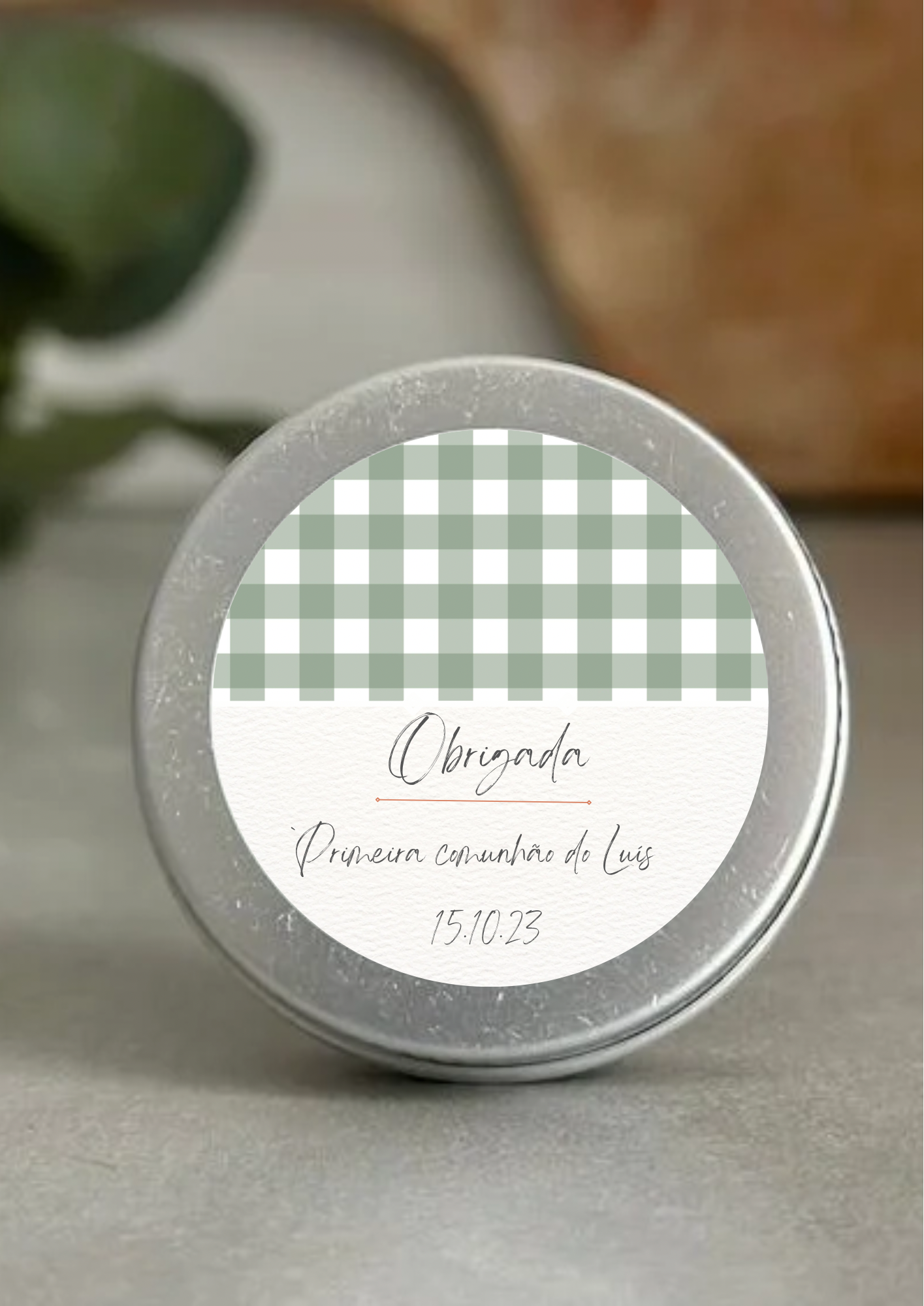 Etiqueta Redonda Grande - Tema Xadrez Verde