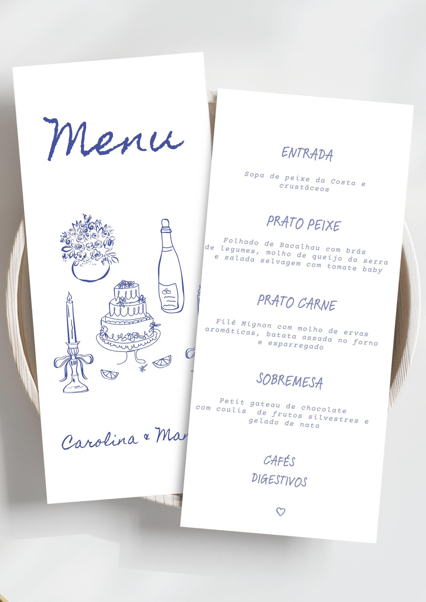 Menu - Tema Laço Azul