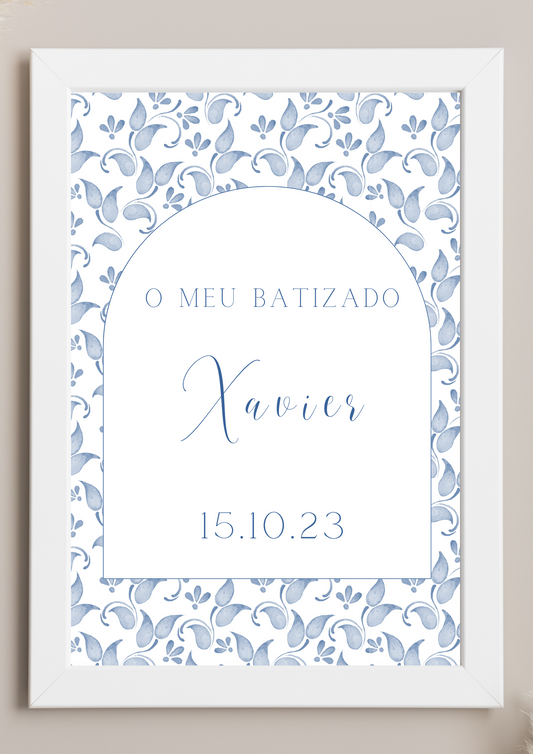 Poster de Mesa de Bolo - Tema Cornucópias Azuis