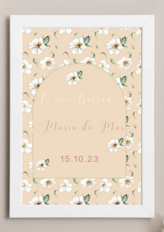 Poster de Mesa de Bolo - Tema Jasmim