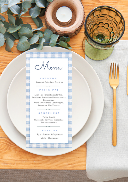 Menu - Tema Laço Azul