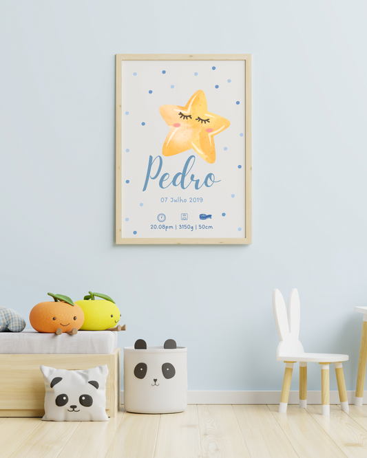 Quadro de Nascimento - Tema Estrela