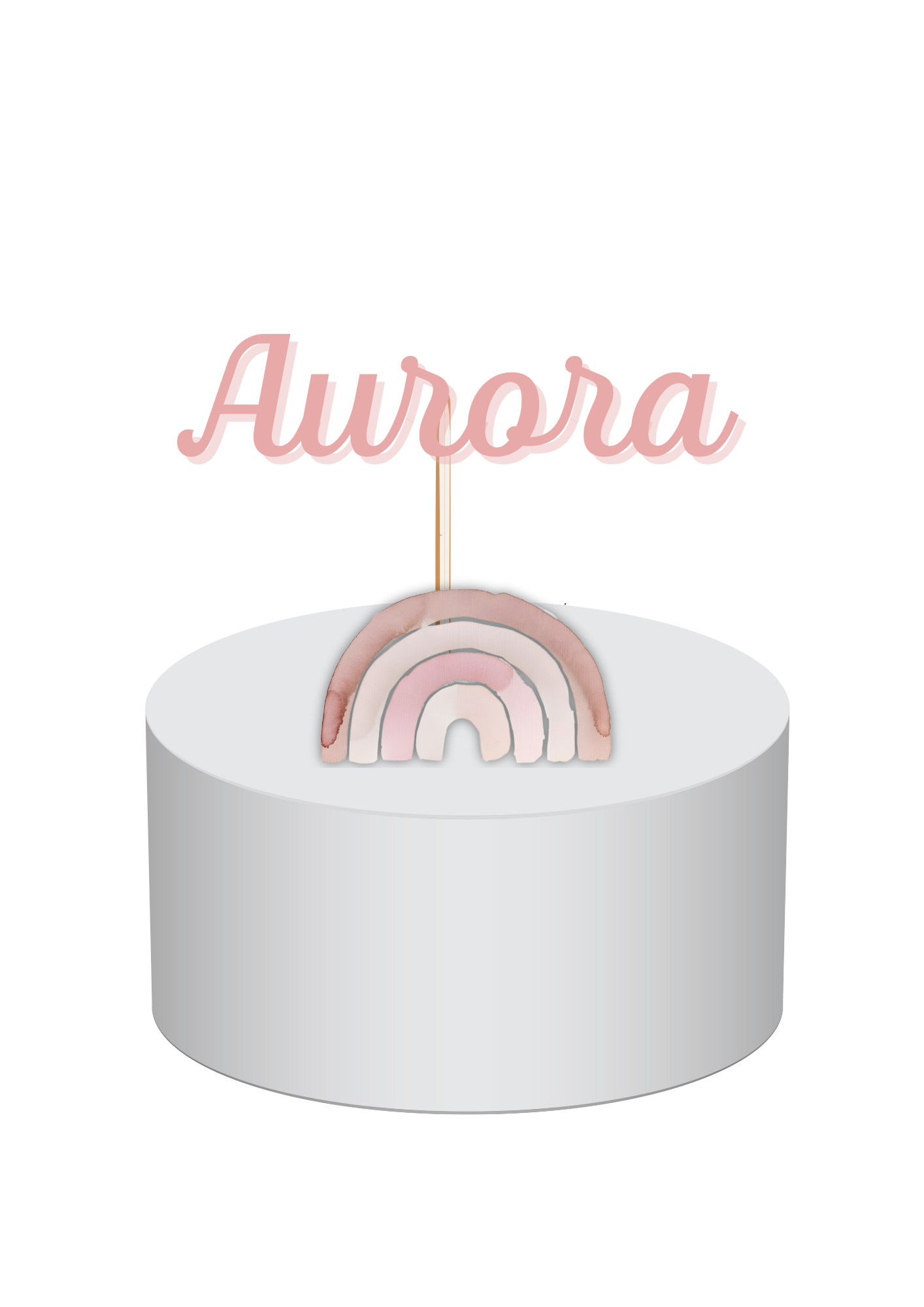 Topo de Bolo - Tema Arco-Íris
