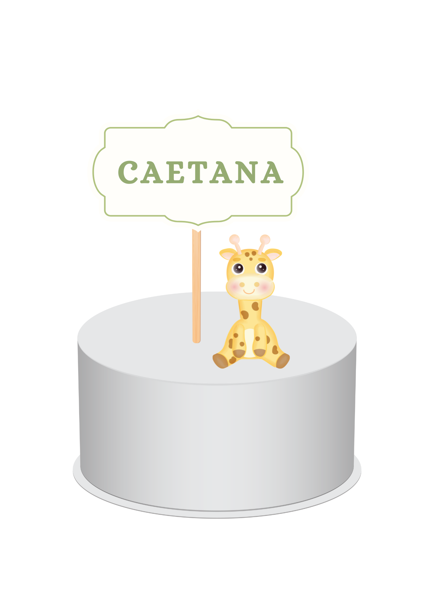 Topo de Bolo - Tema Girafa