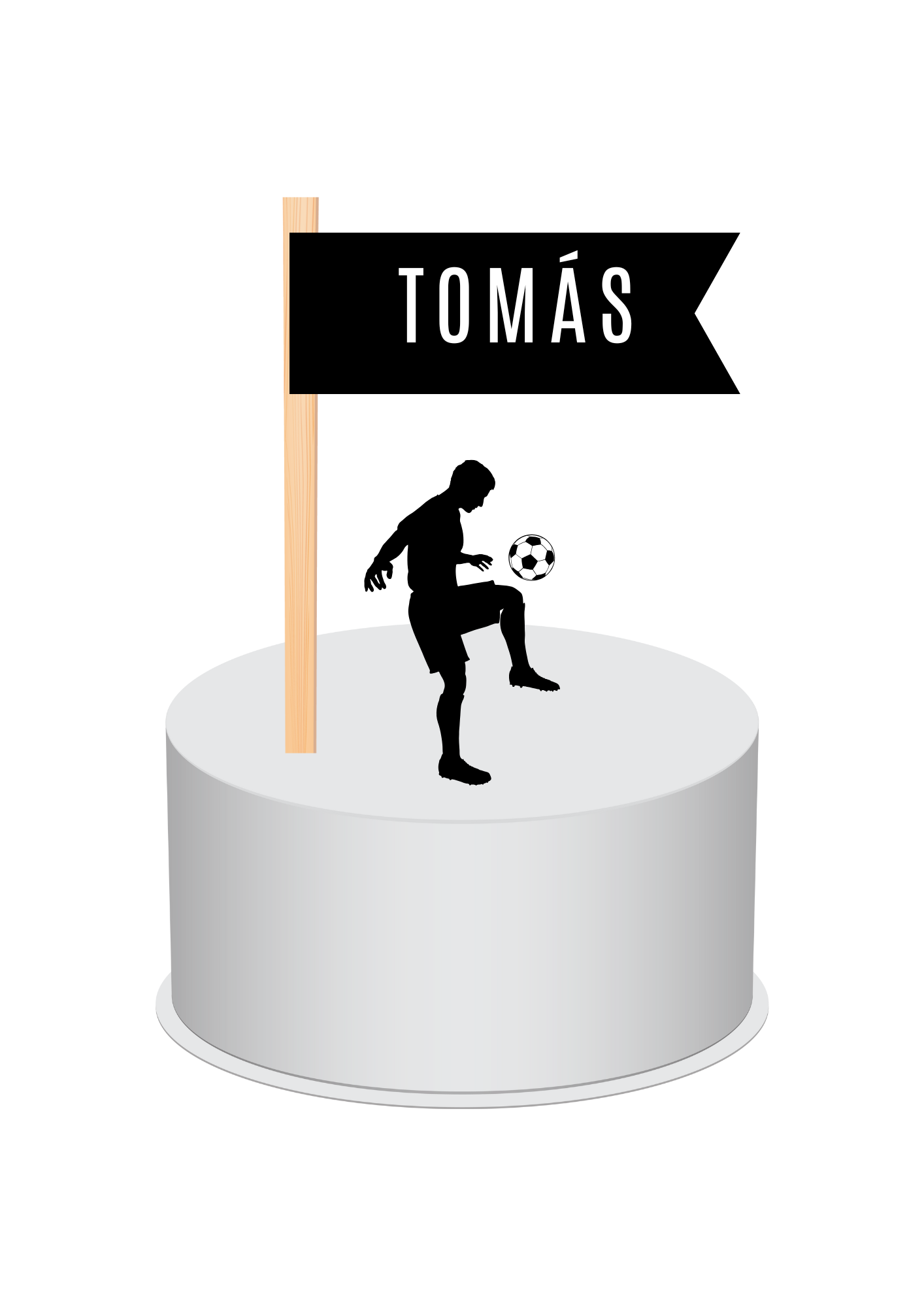 Topo de Bolo - Tema Futebol Verde