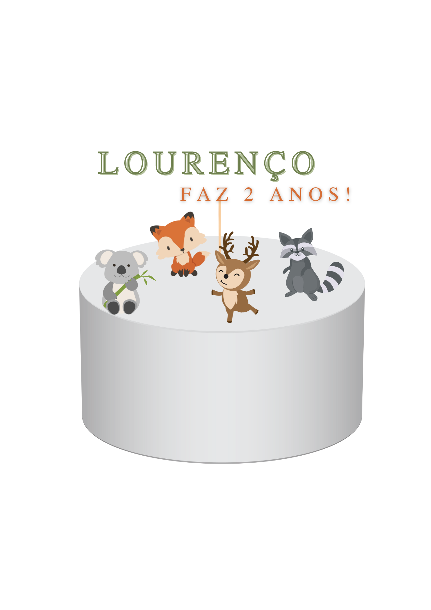 Topo de Bolo - Tema Floresta