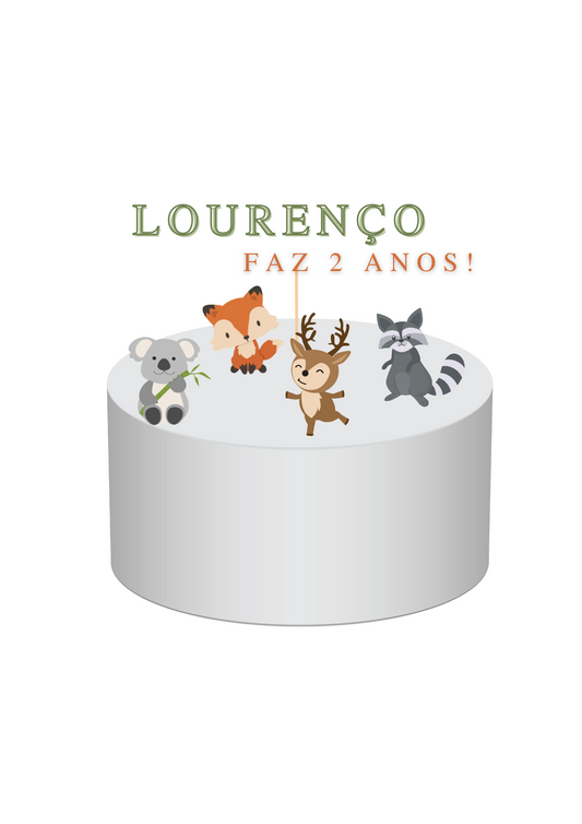 Topo de Bolo - Tema Floresta
