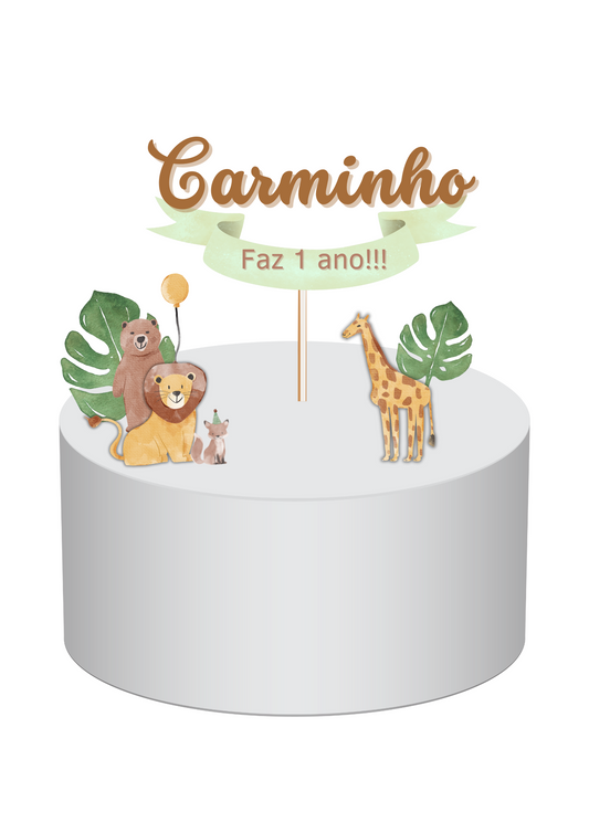 Topo de Bolo - Tema Selva